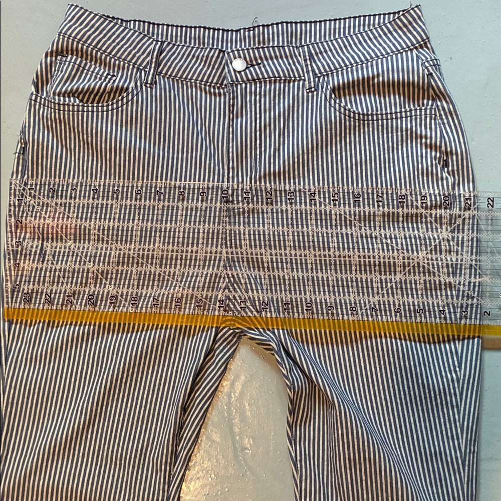 Striped Blue Flare Jeans - Picture 8 of 9